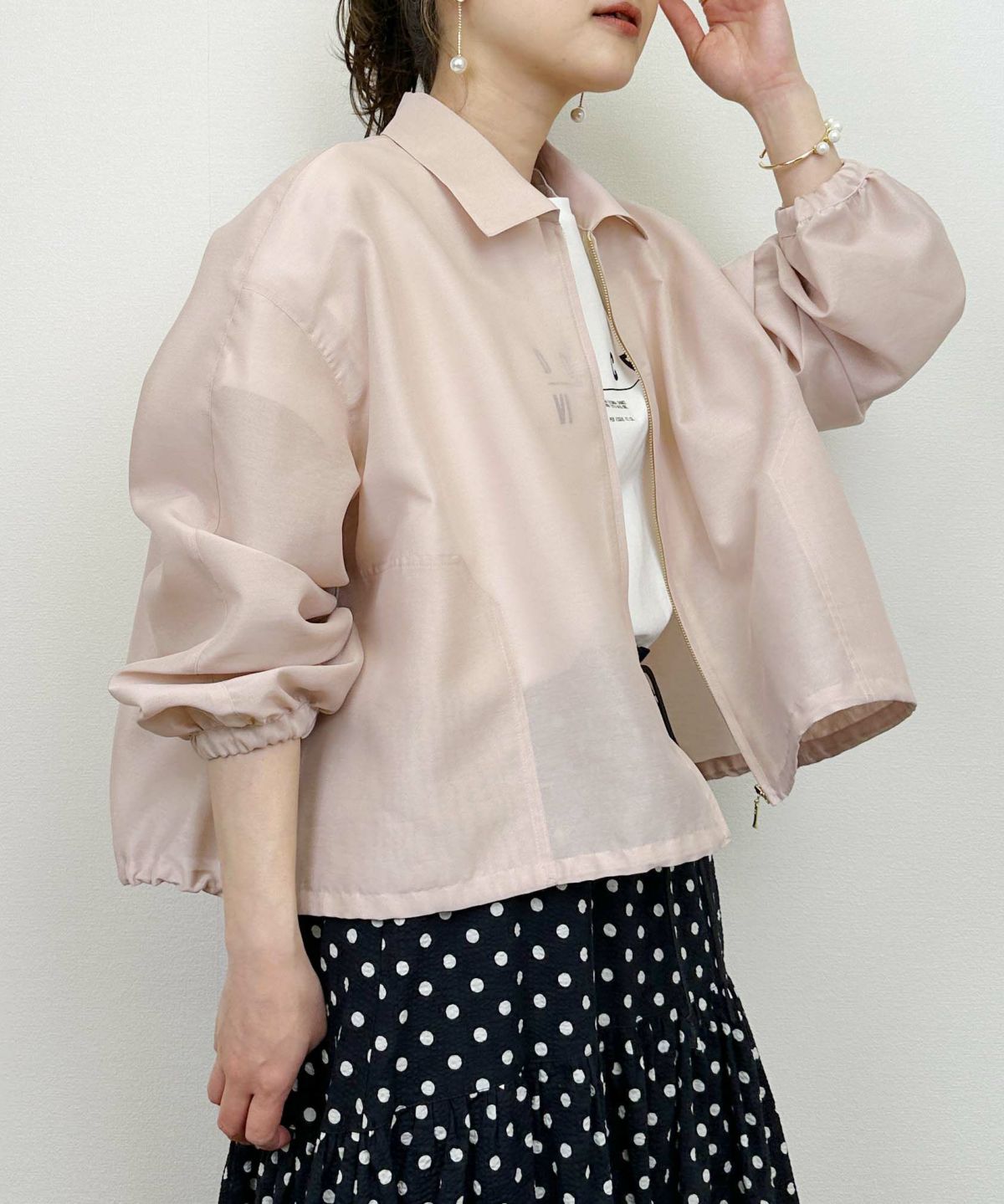 model：H164　着用サイズ：M　ピンク