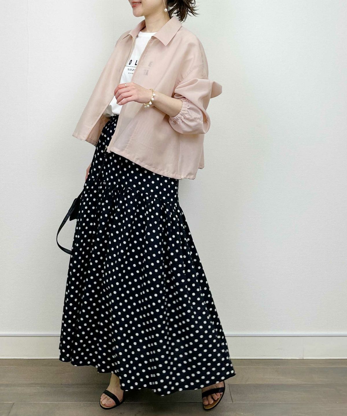 model：H164　着用サイズ：M　ピンク