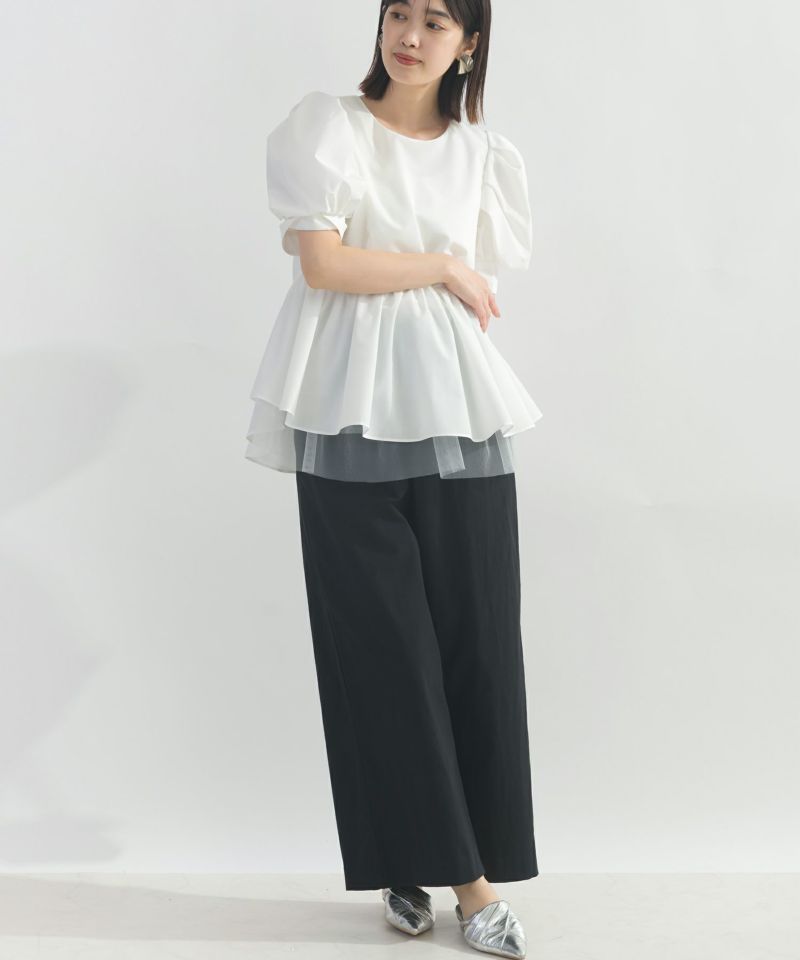 model：H162　着用サイズ：M　オフホワイト