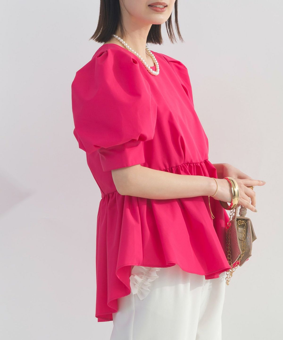 model：H162　着用サイズ：M　ピンク