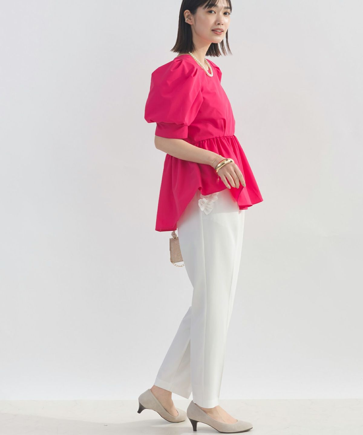 model：H162　着用サイズ：M　ピンク