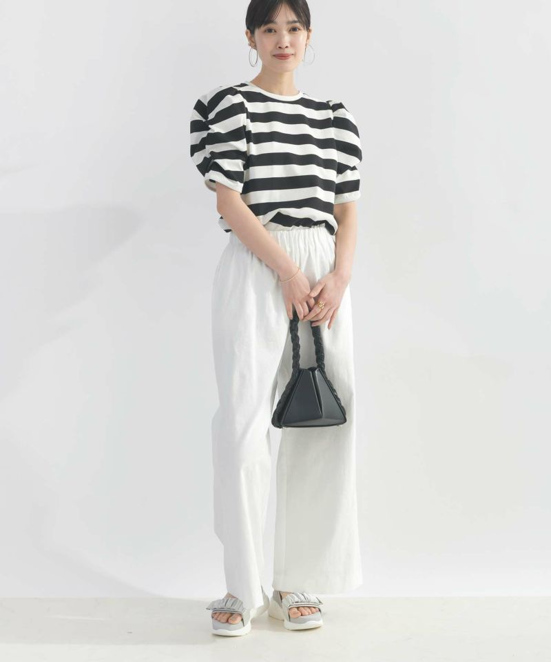 model：H162　着用サイズ：M　ホワイト系その他（ボーダー）