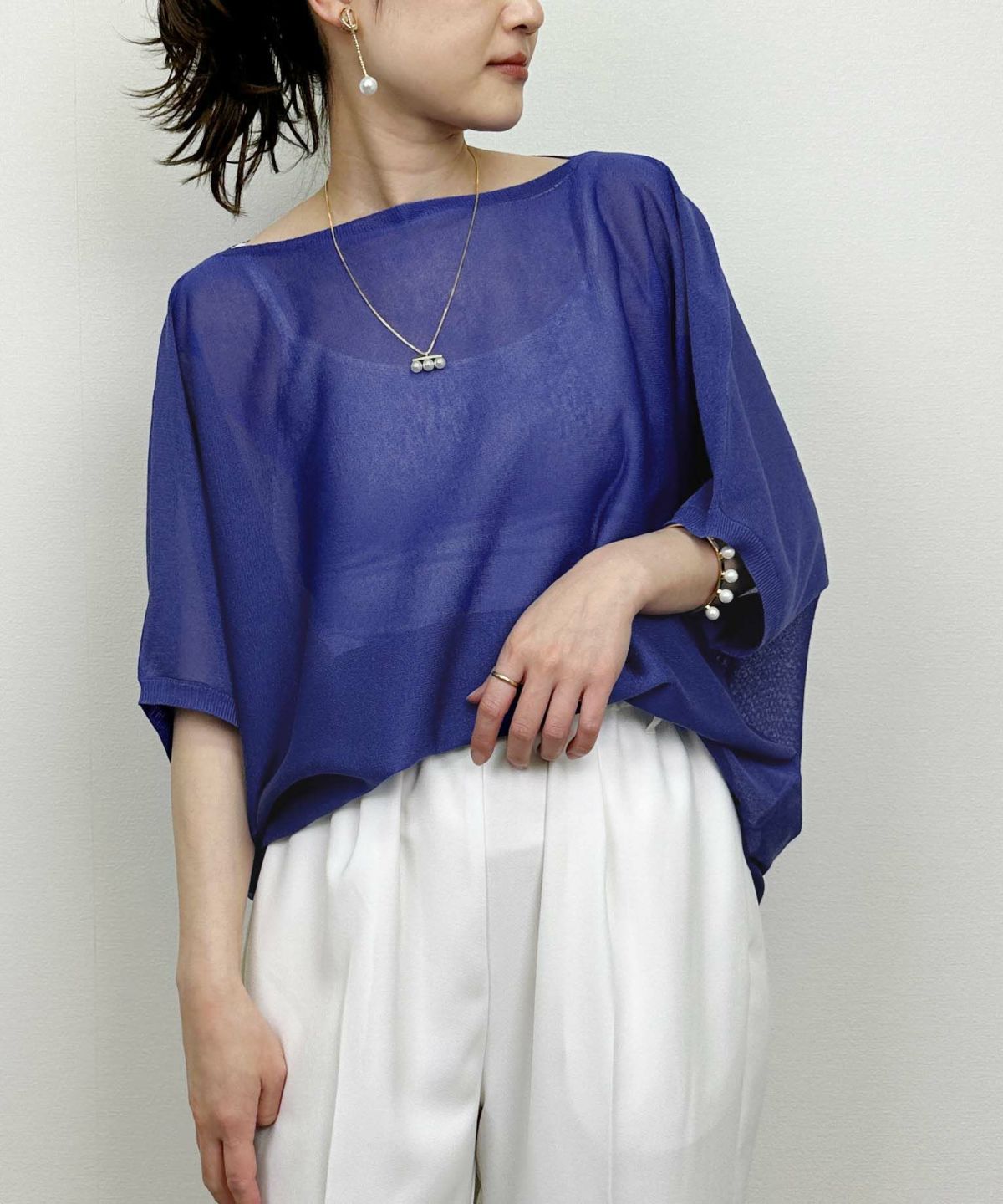 model：H164　着用サイズ：M　ブルー