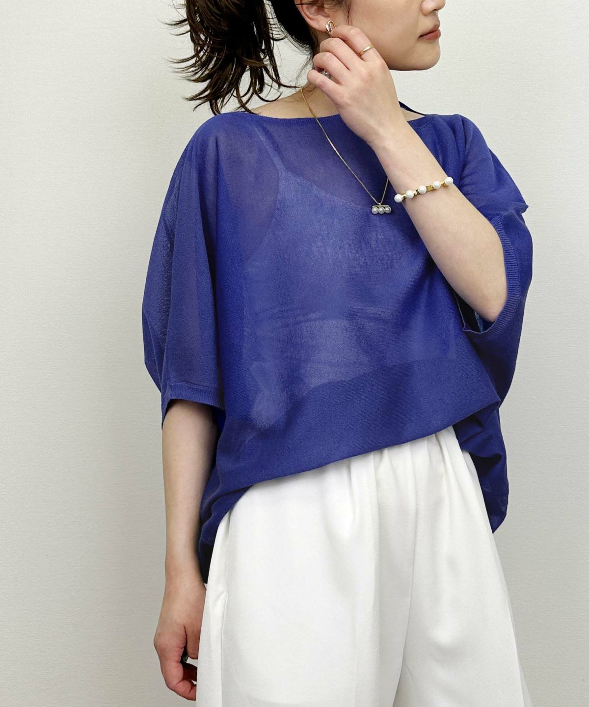 model：H164　着用サイズ：M　ブルー