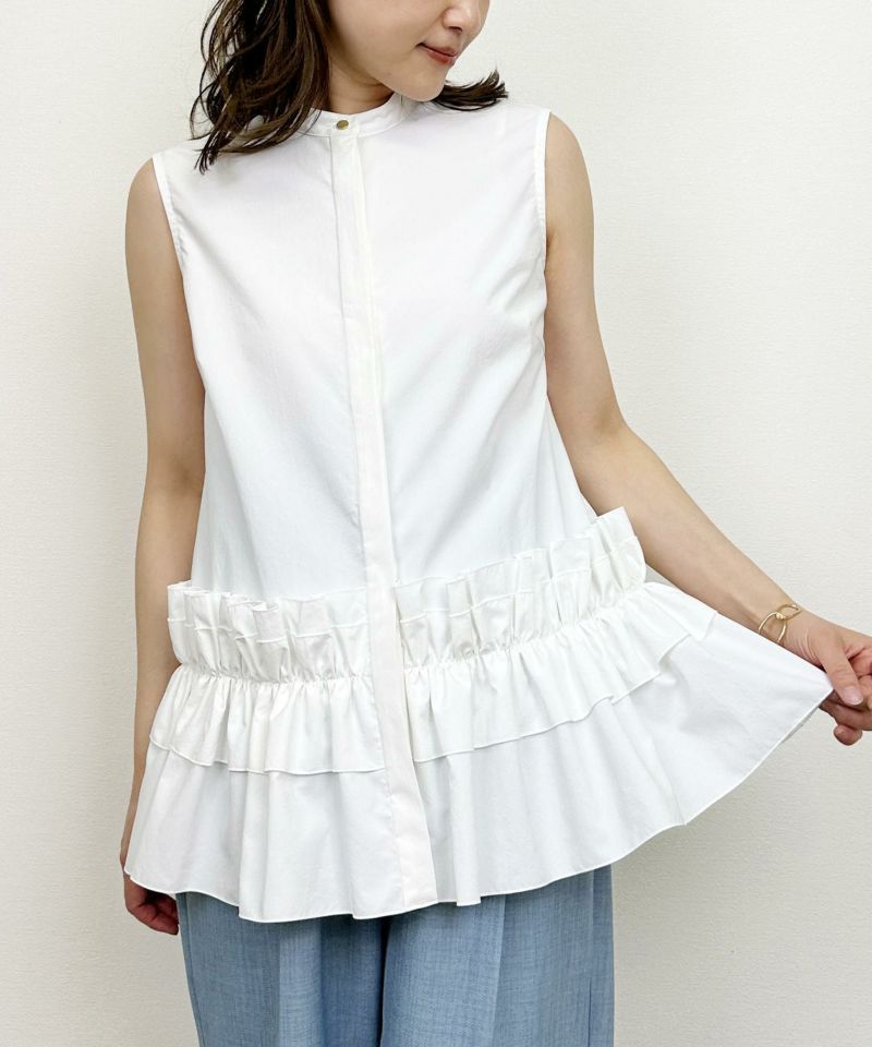 model：H164　着用サイズ：M　オフホワイト