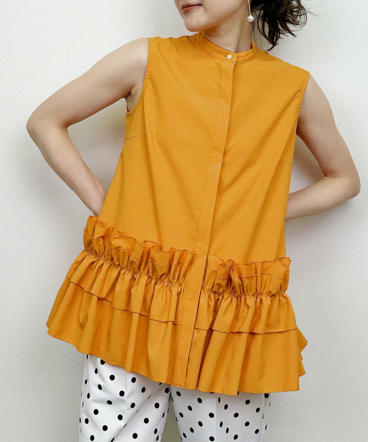 model：H164　着用サイズ：M　オレンジ