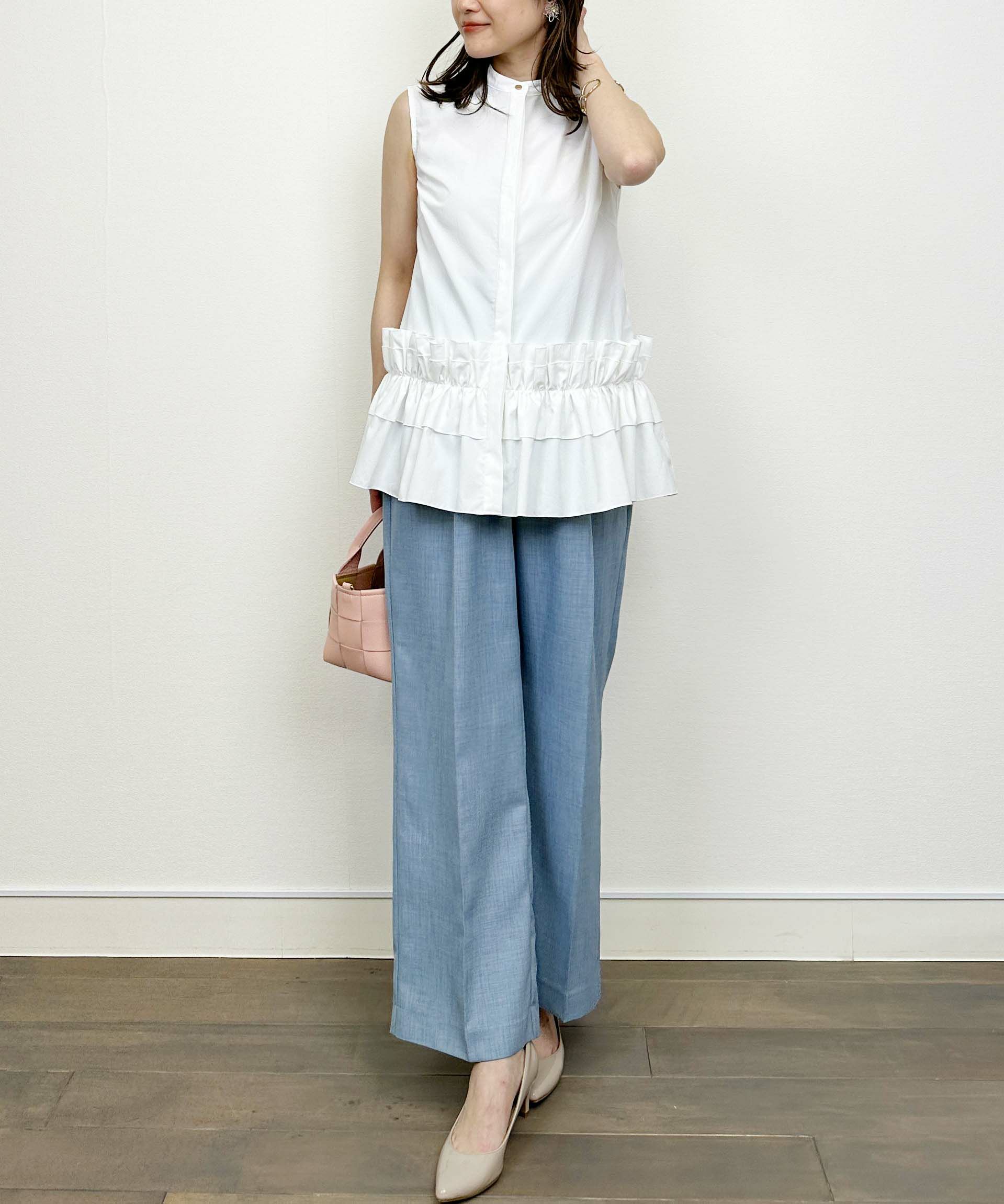 model：H164　着用サイズ：M　オフホワイト