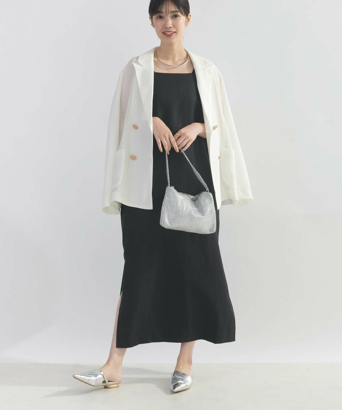 model：H162　着用サイズ：M　ブラック　スクエアネックver