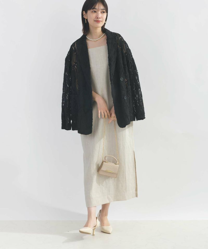 model：H162　着用サイズ：M　ベージュ　スクエアネックver