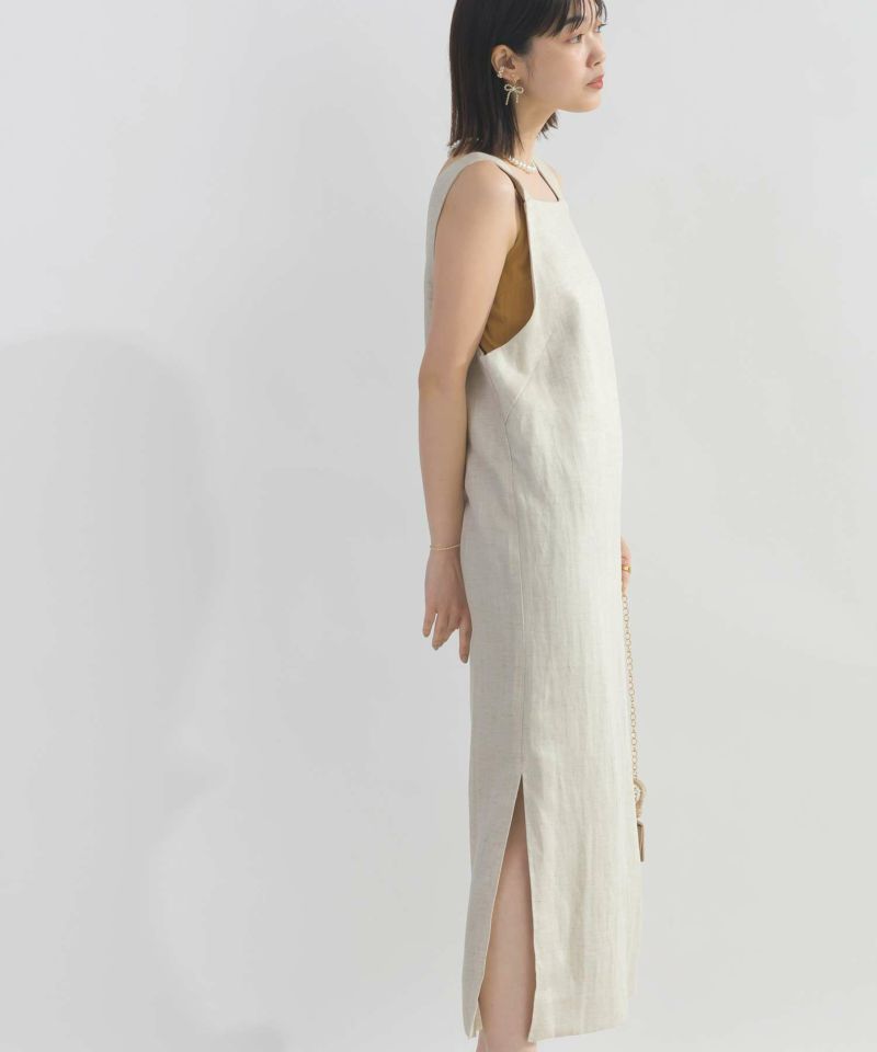 model：H162　着用サイズ：M　ベージュ　スクエアネックver