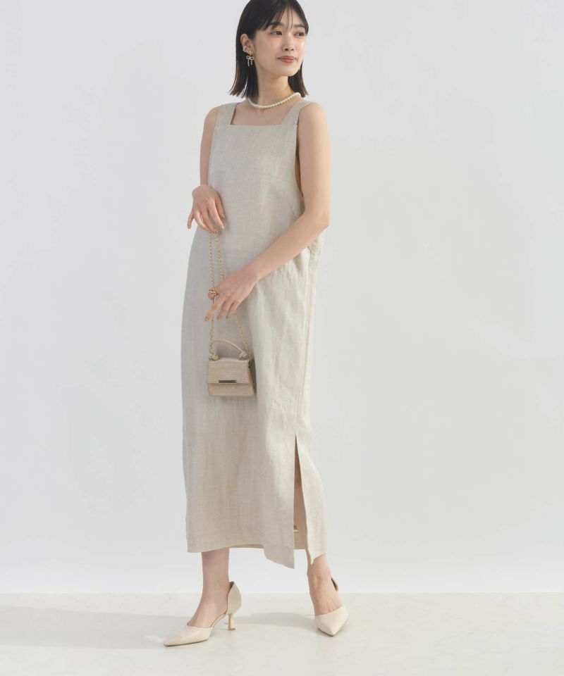 model：H162　着用サイズ：M　ベージュ　スクエアネックver