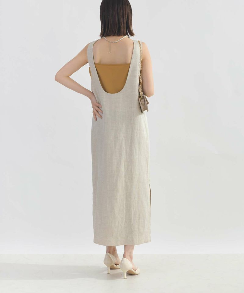 model：H162　着用サイズ：M　ベージュ　スクエアネックver