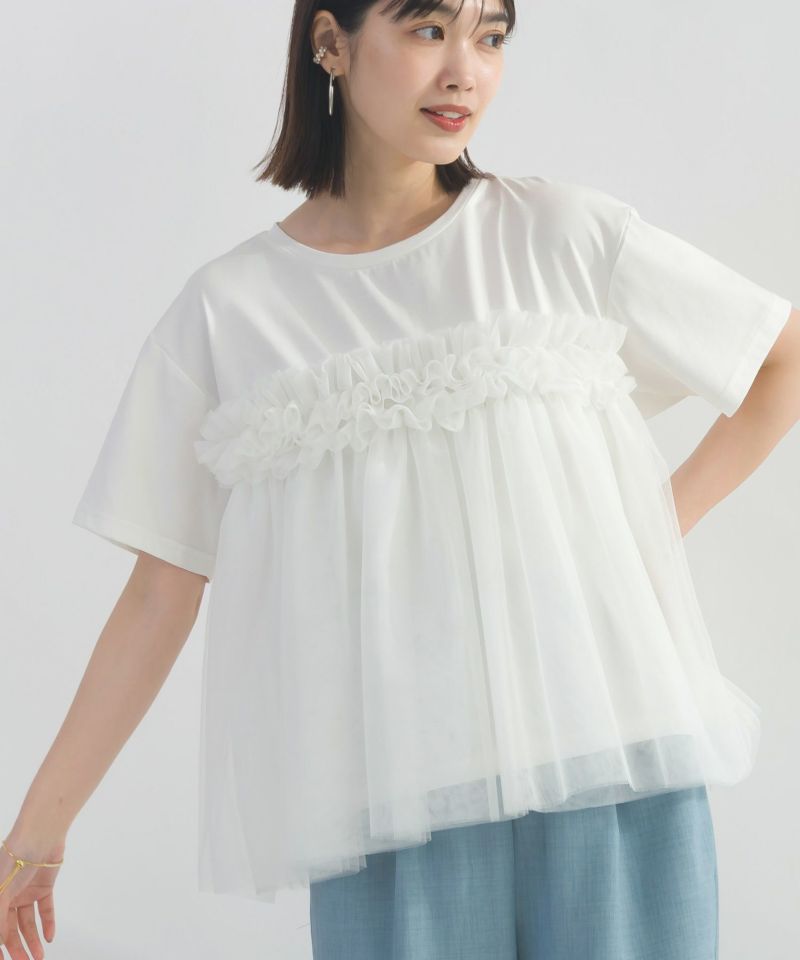 model：H162　着用サイズ：M　オフホワイト