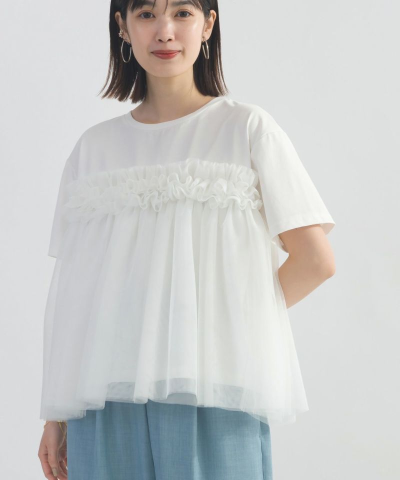 model：H162　着用サイズ：M　オフホワイト