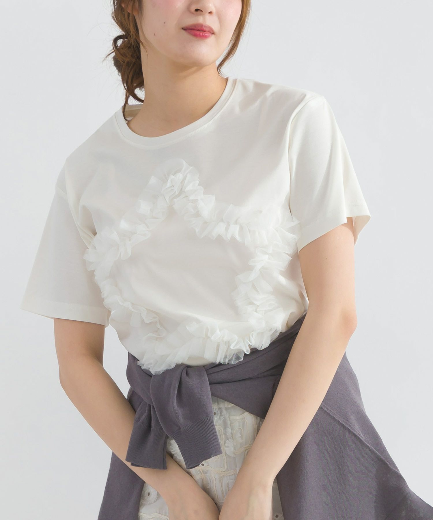model：H165　着用サイズ：M　オフホワイト