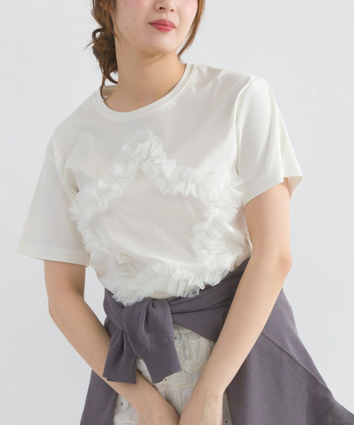 model：H165　着用サイズ：M　オフホワイト