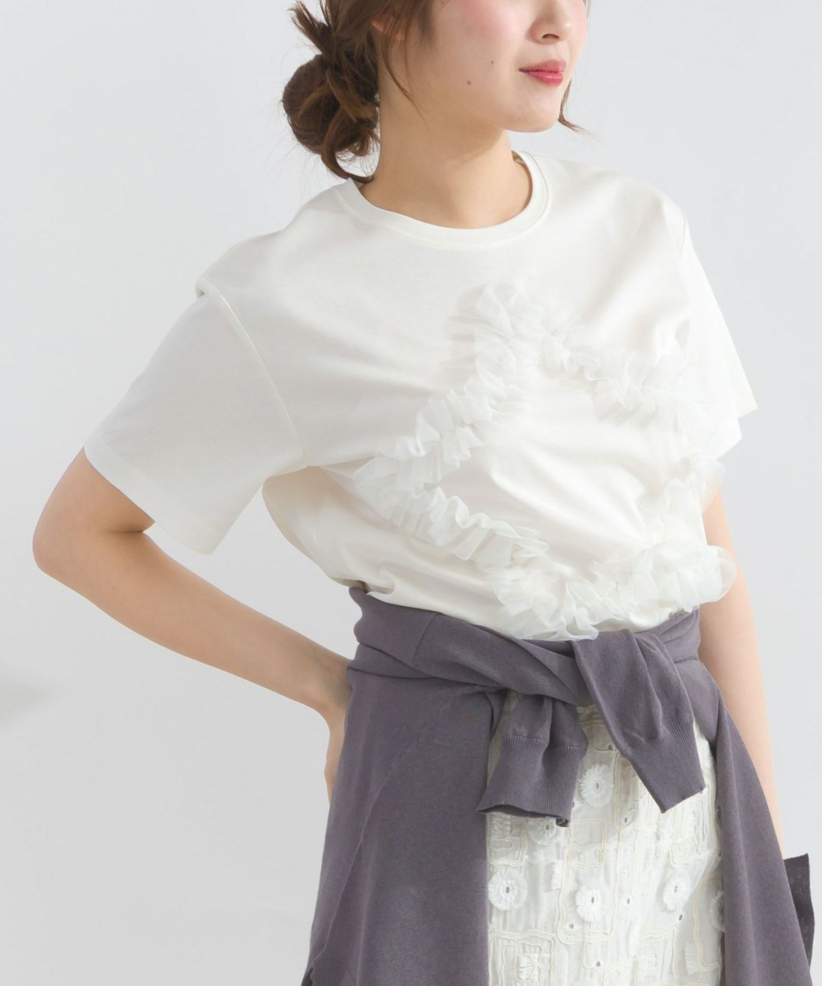 model：H165　着用サイズ：M　オフホワイト