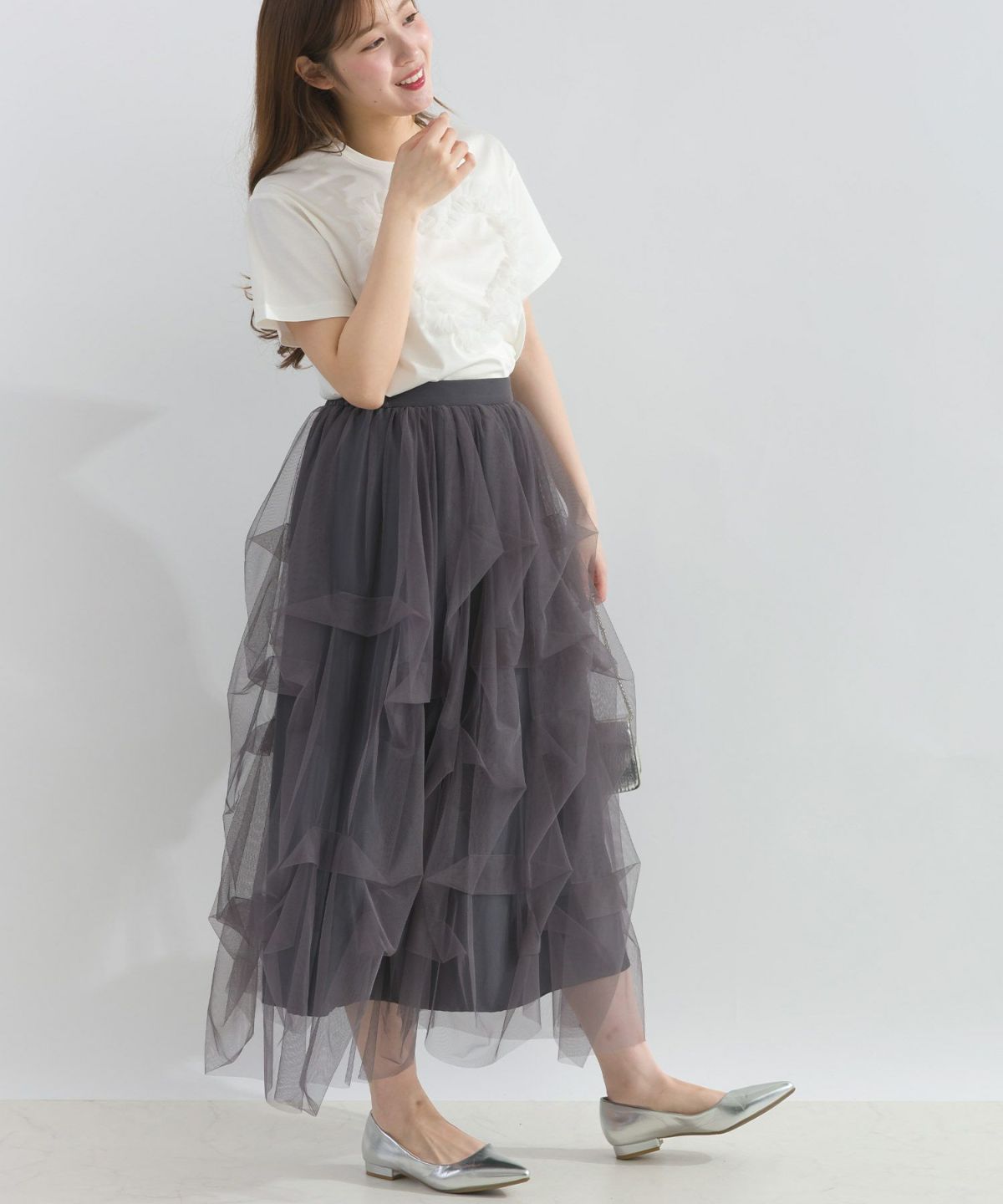 model：H165　着用サイズ：M　オフホワイト