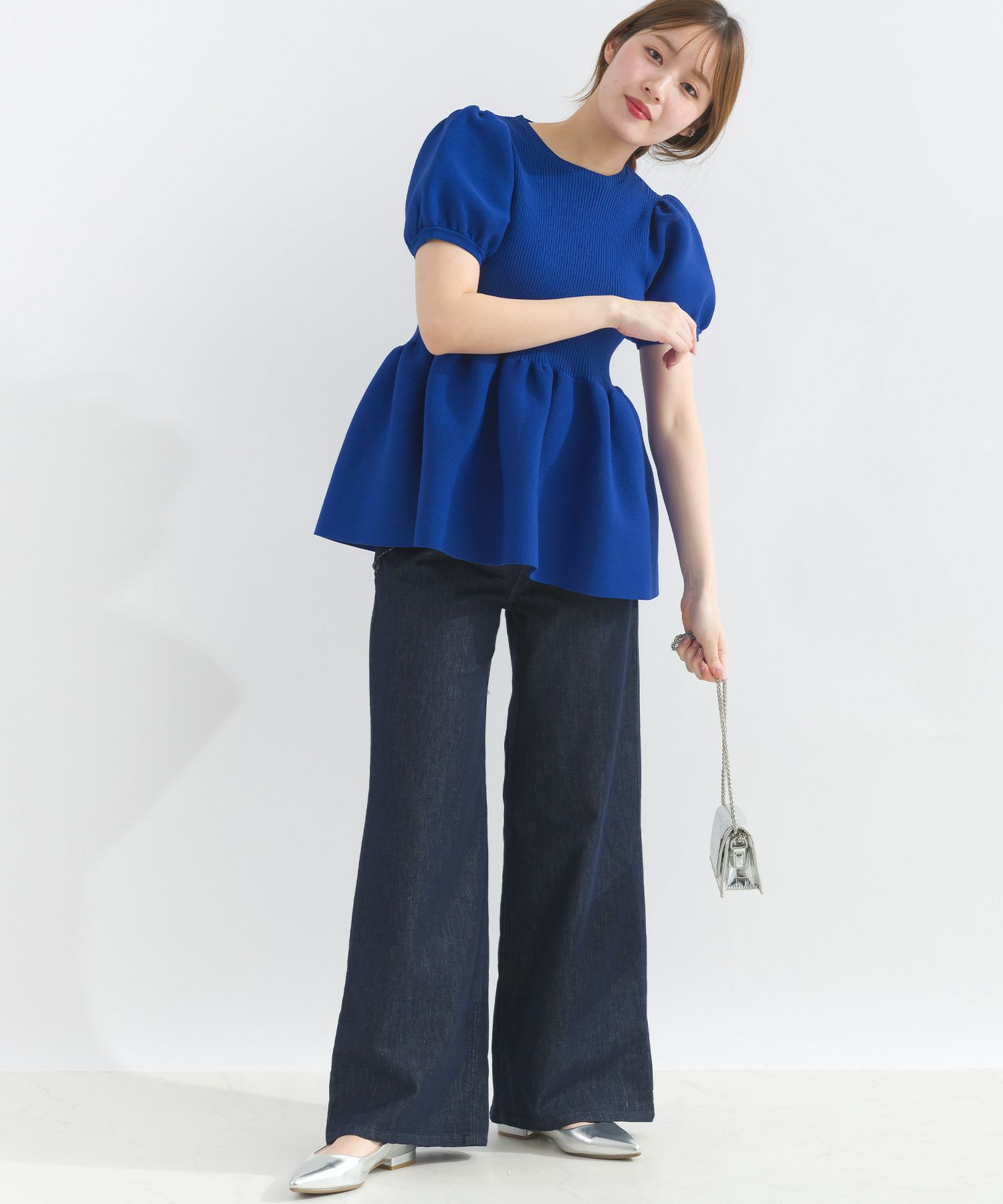 model：H165　着用サイズ：M　ブルー