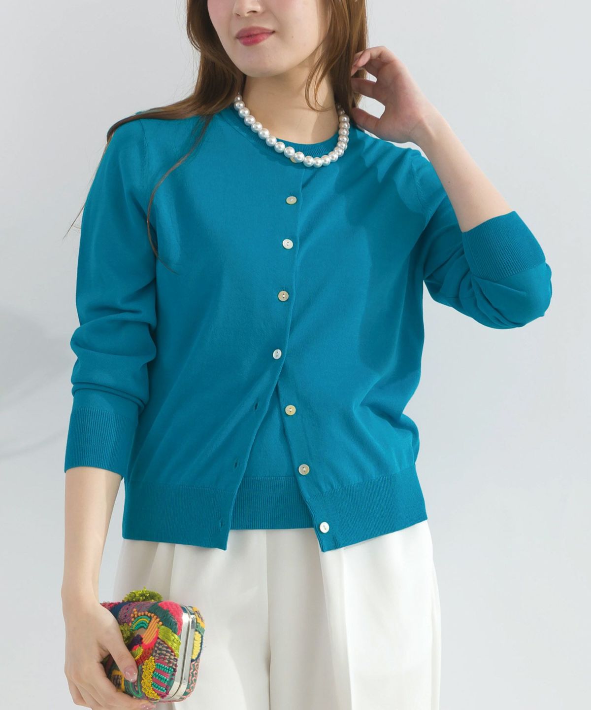 model：H165　着用サイズ：M　ターコイズブルー