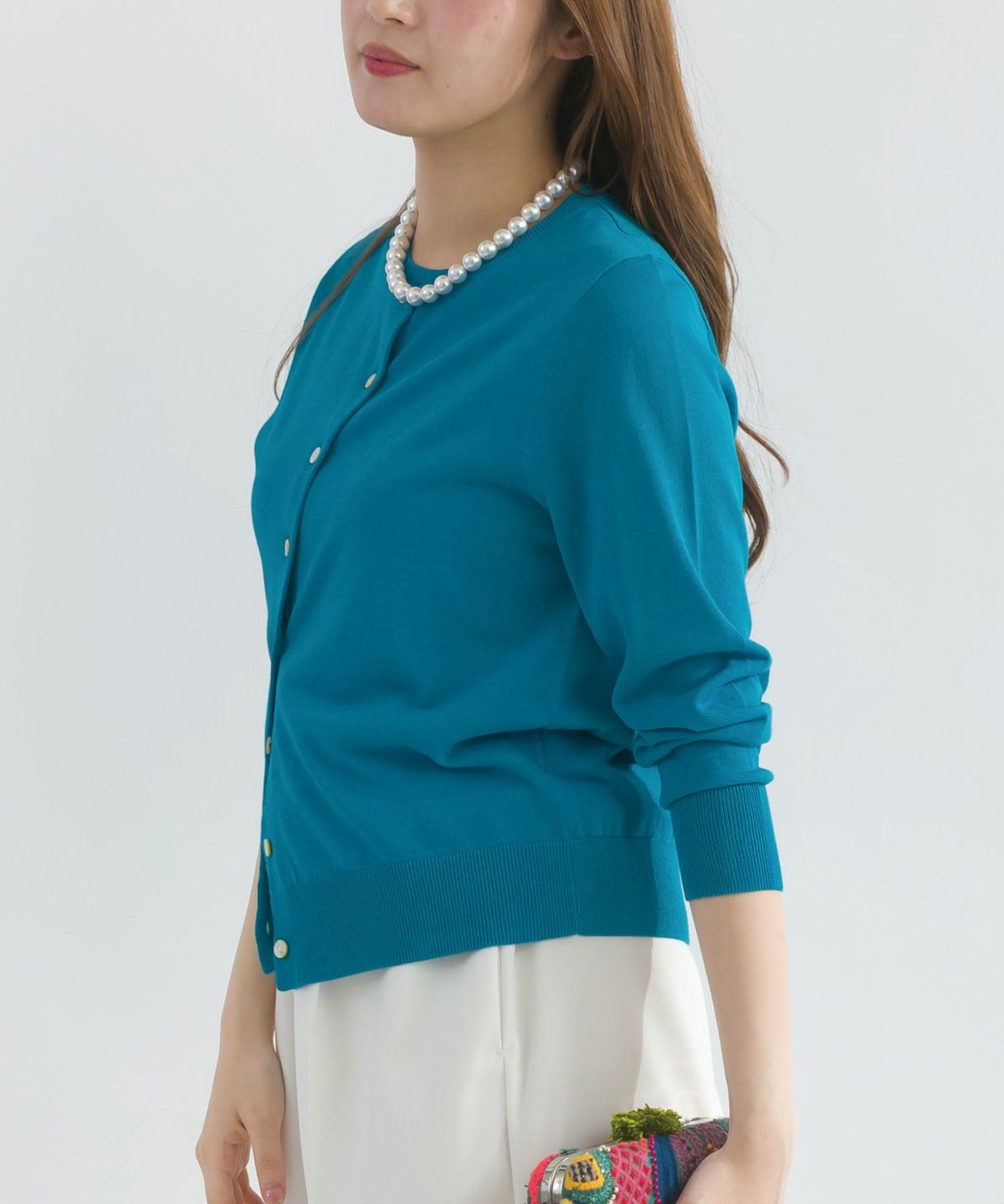 model：H165　着用サイズ：M　ターコイズブルー