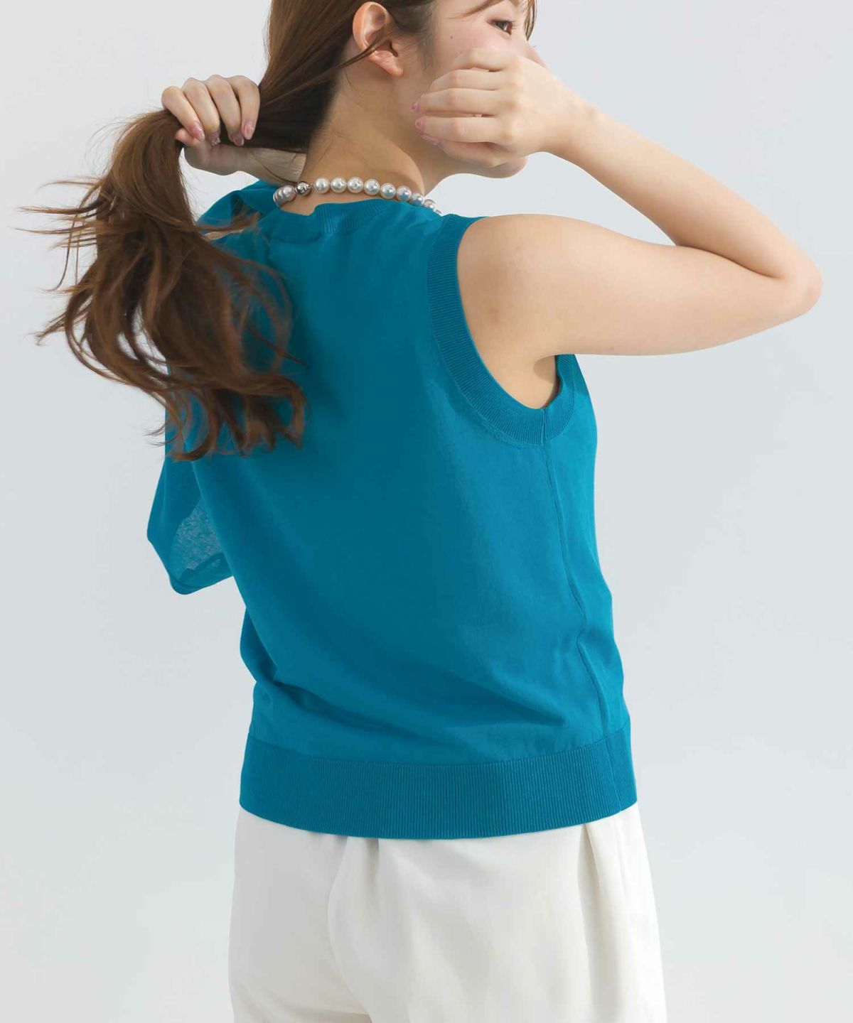 model：H165　着用サイズ：M　ターコイズブルー