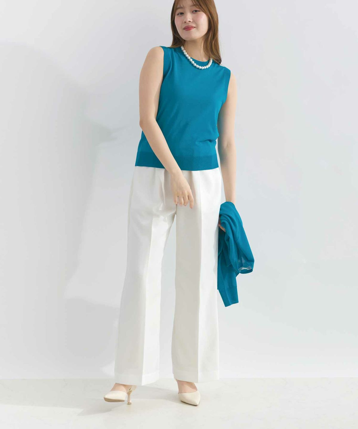 model：H165　着用サイズ：M　ターコイズブルー