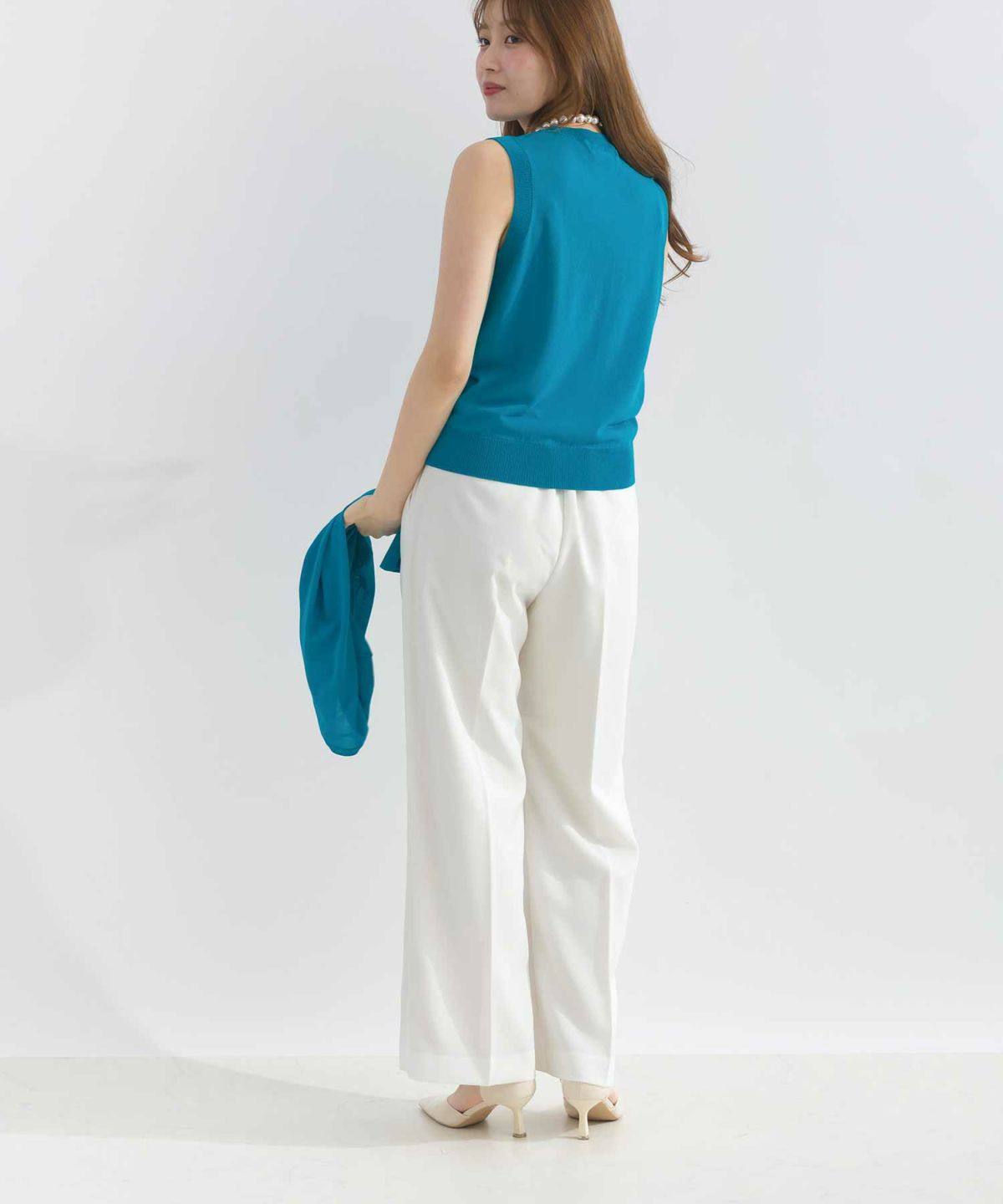 model：H165　着用サイズ：M　ターコイズブルー