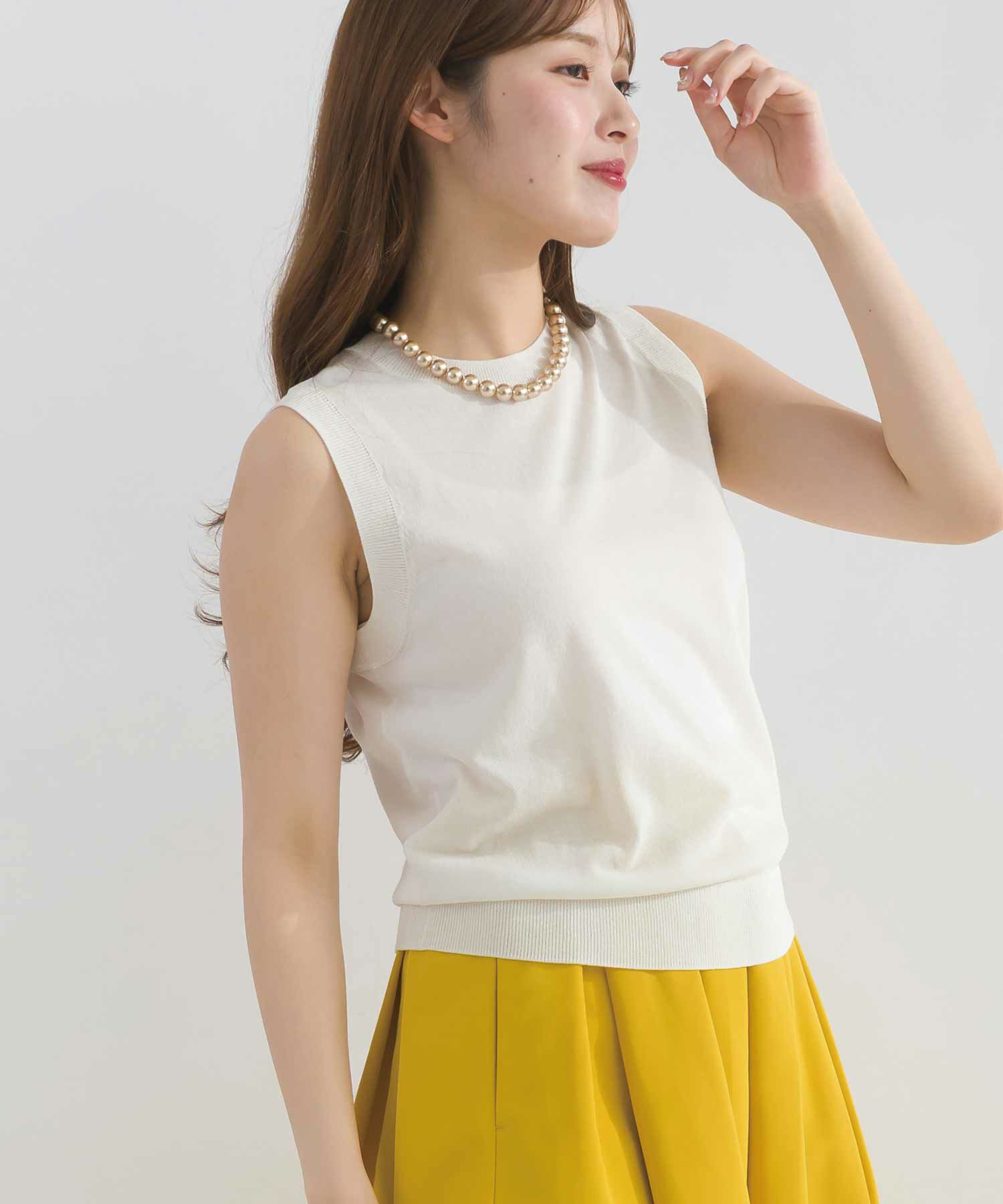 別売りアンサンブル可能】接触冷感シアーノースリーブニット | PICCIN