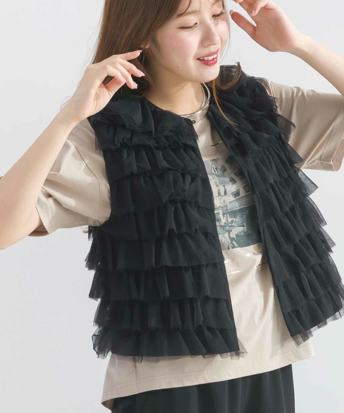 model：H165　着用サイズ：M　ブラック前