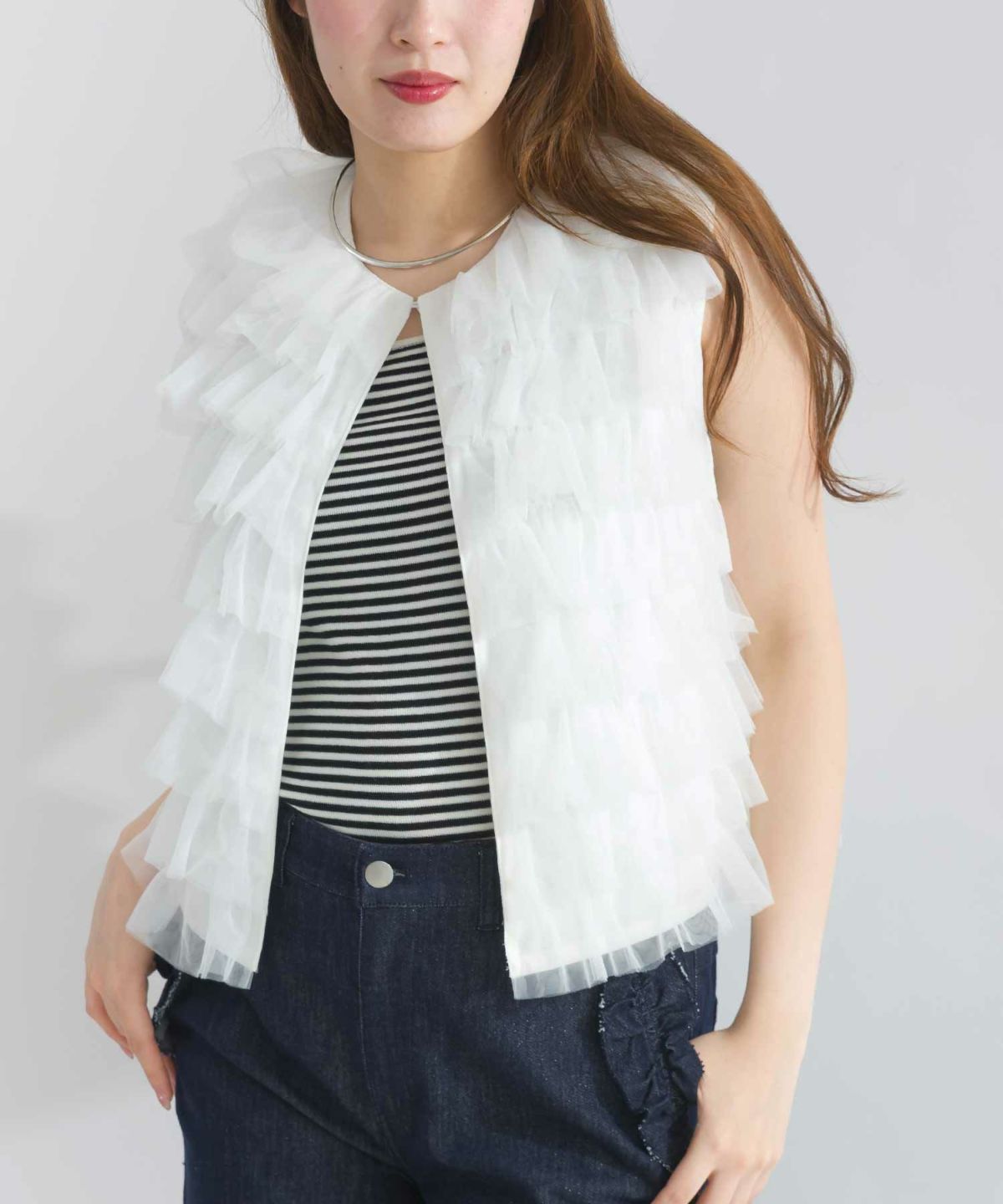 model：H165　着用サイズ：M　オフホワイト前