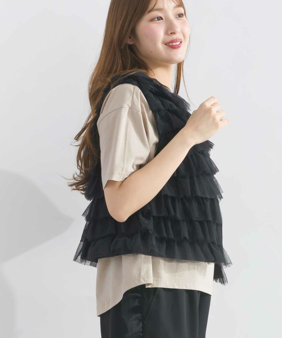 model：H165　着用サイズ：M　ブラック前