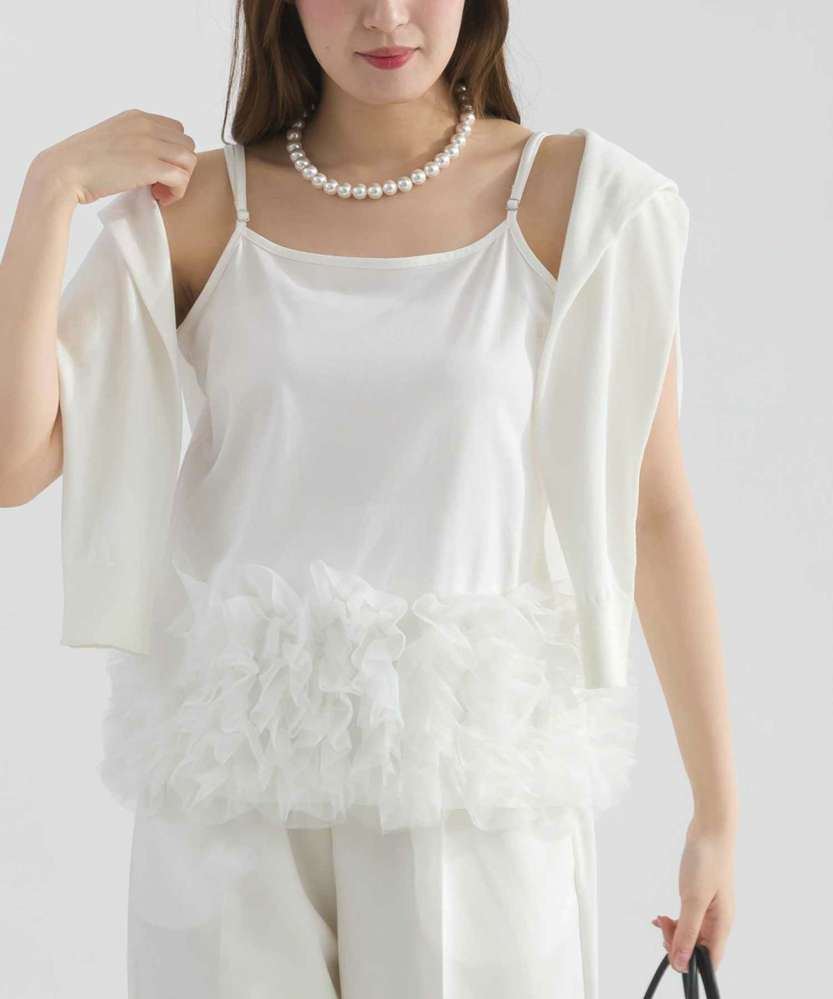 model：H165　着用サイズ：M　オフホワイト