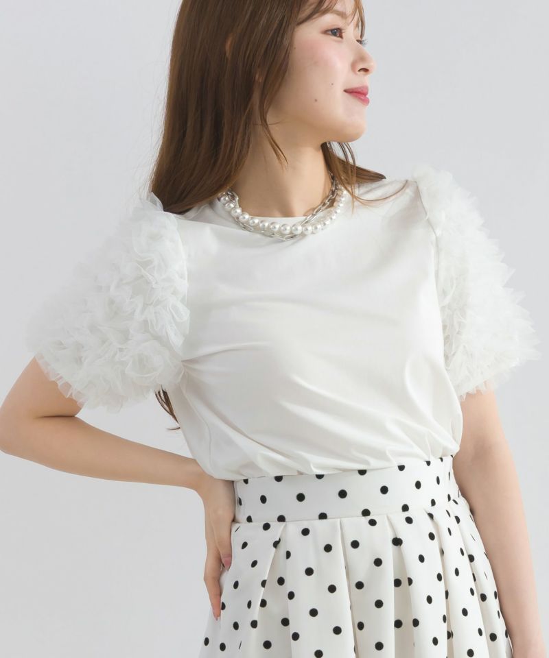 model：H165　着用サイズ：M　オフホワイト