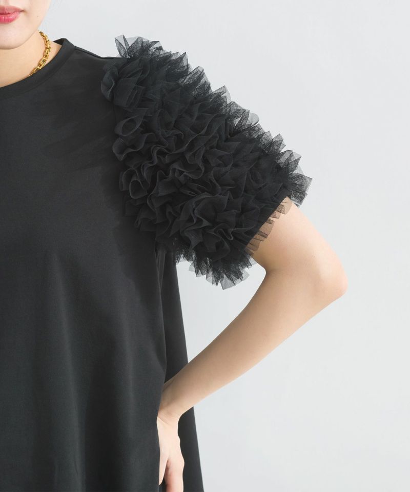 【SALE】PICCIN PERLA ピッチンぺルラ 即日発送 チュールスリーブプルオーバー 906560 半袖 Tシャツ レディース ペプラム チュールスリーブプルオーバー | PICCIN (ピッチン) 公式通販