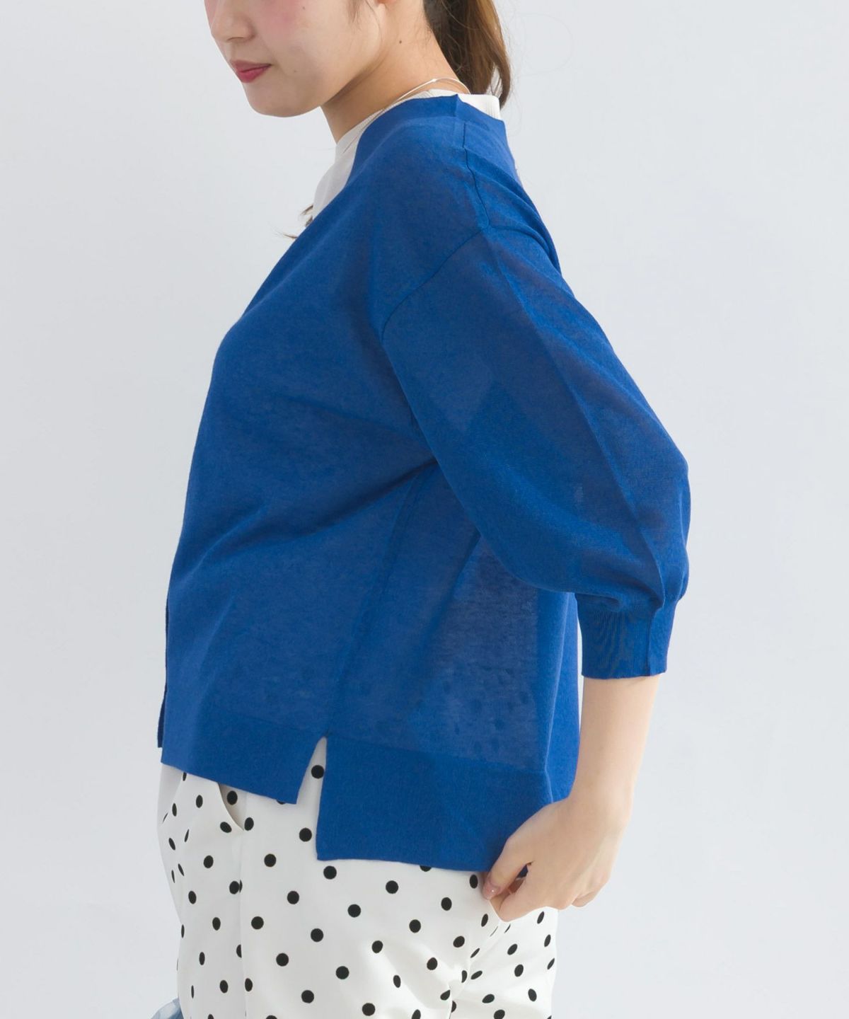 model：H165　着用サイズ：M　ブルー