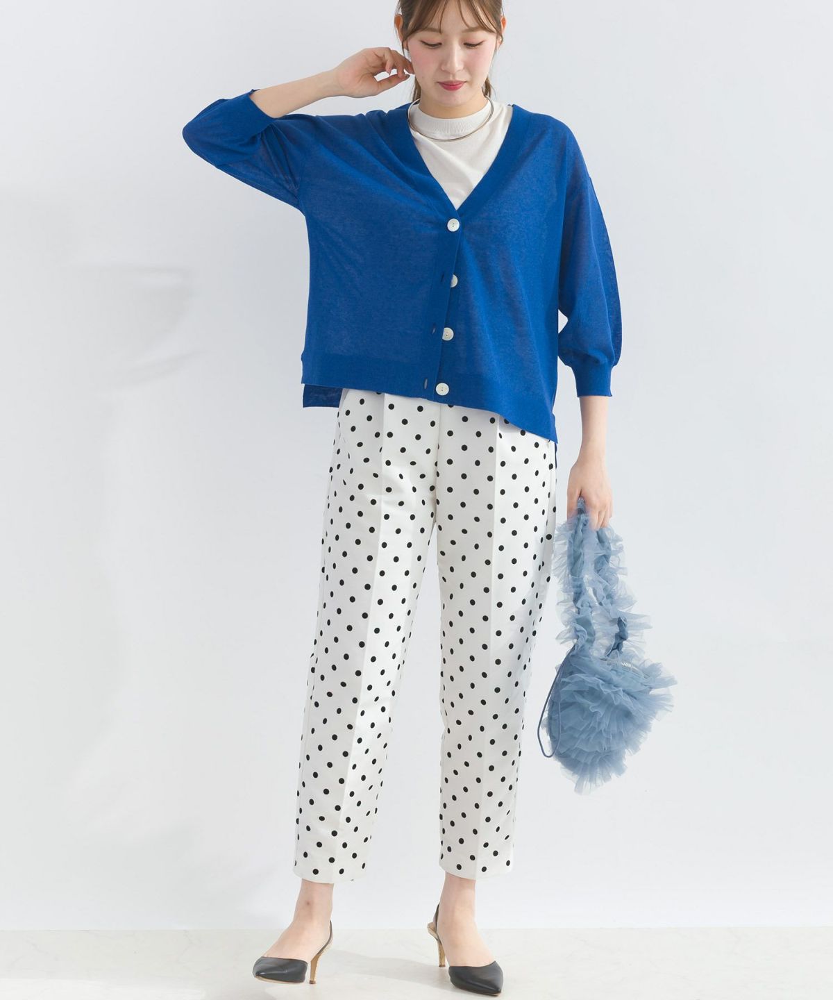 model：H165　着用サイズ：M　ブルー