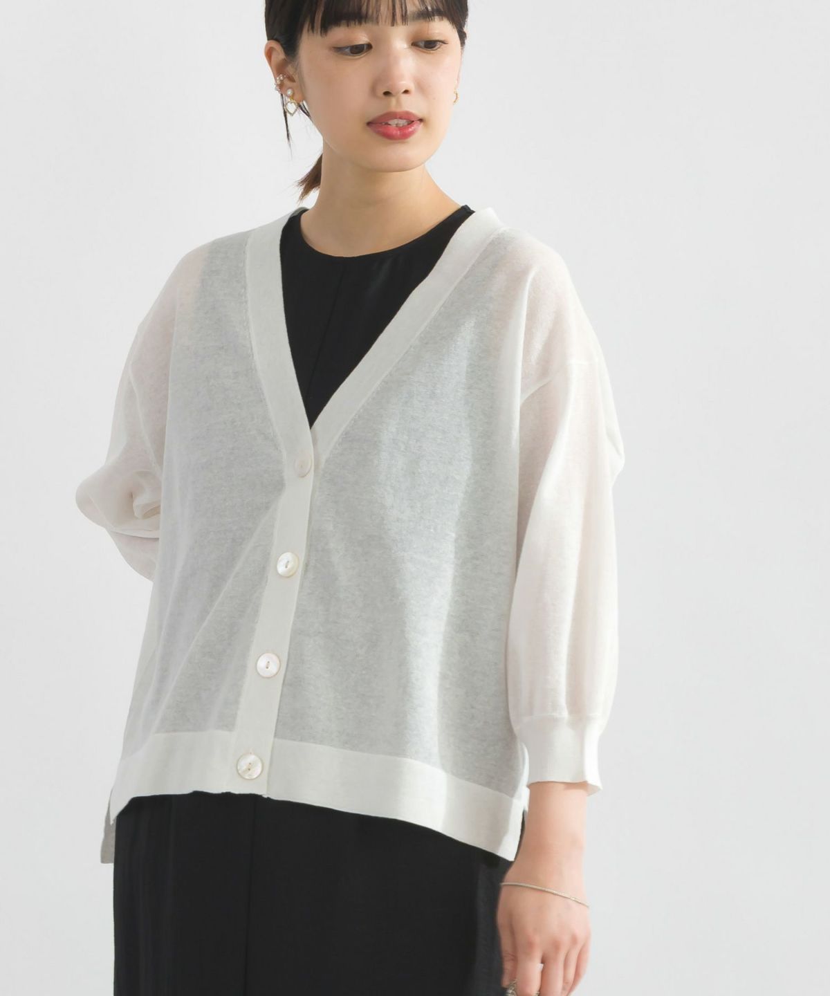 model：H162　着用サイズ：M　オフホワイト