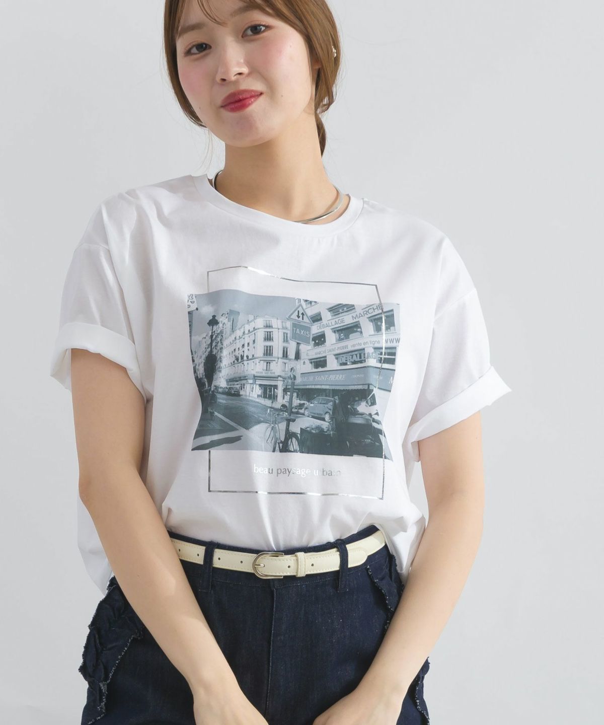 model：H165　着用サイズ：M　オフホワイト