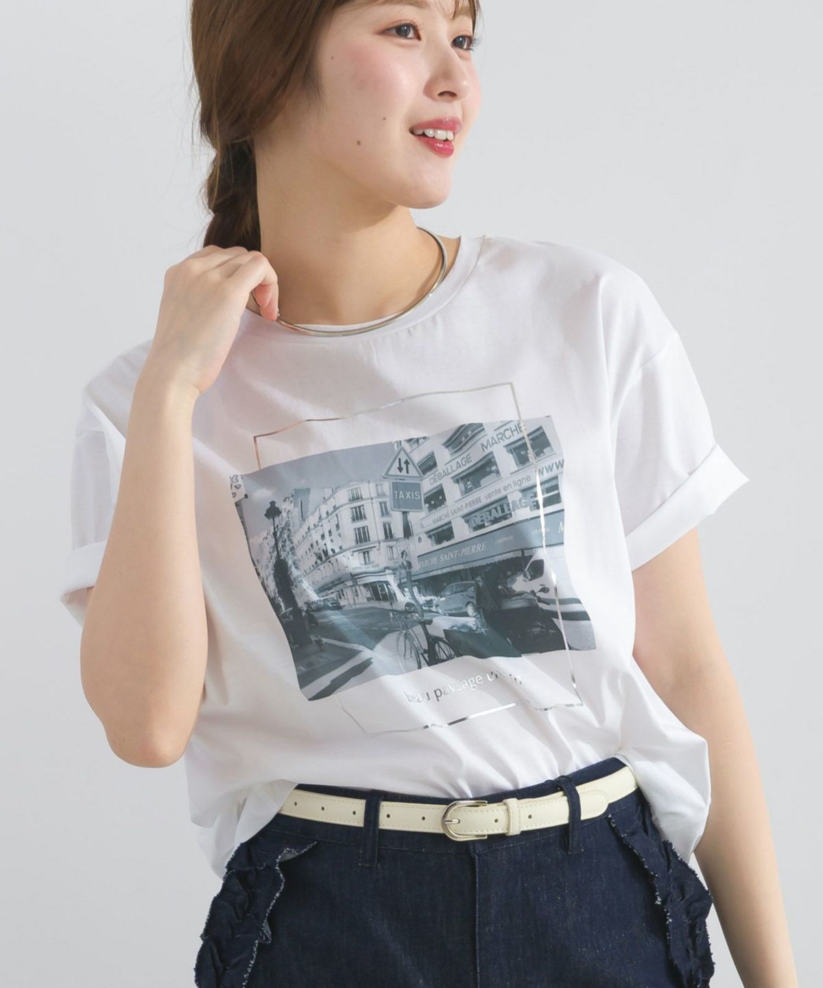 model：H165　着用サイズ：M　オフホワイト