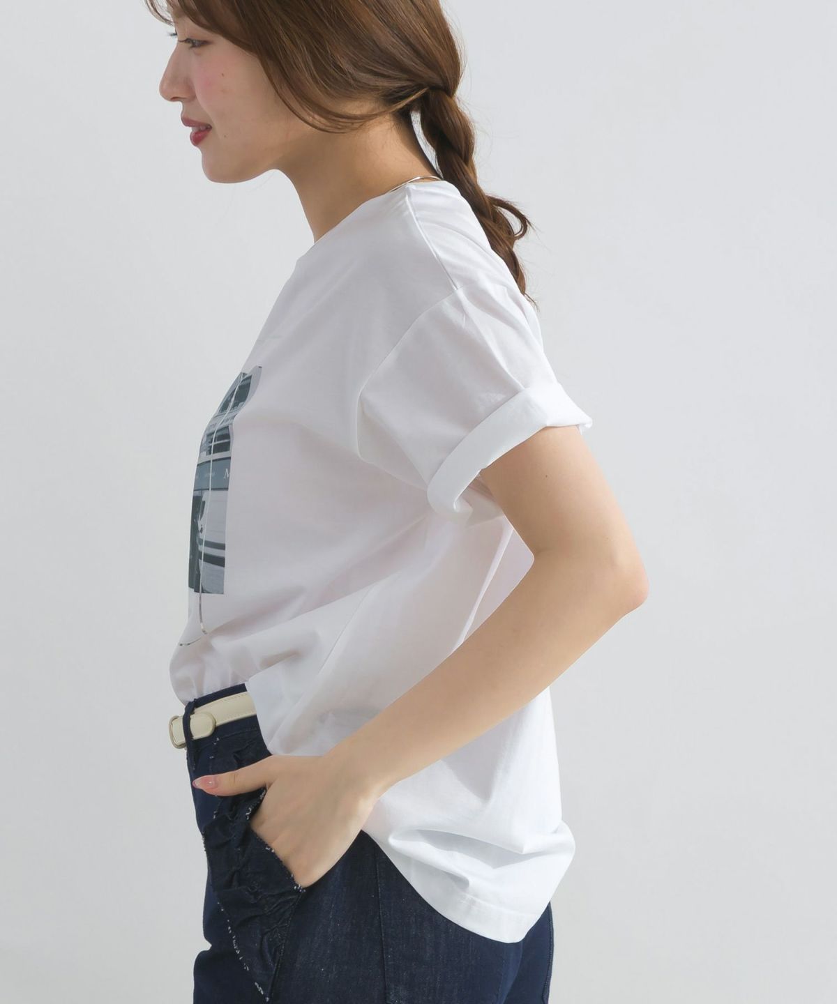 model：H165　着用サイズ：M　オフホワイト