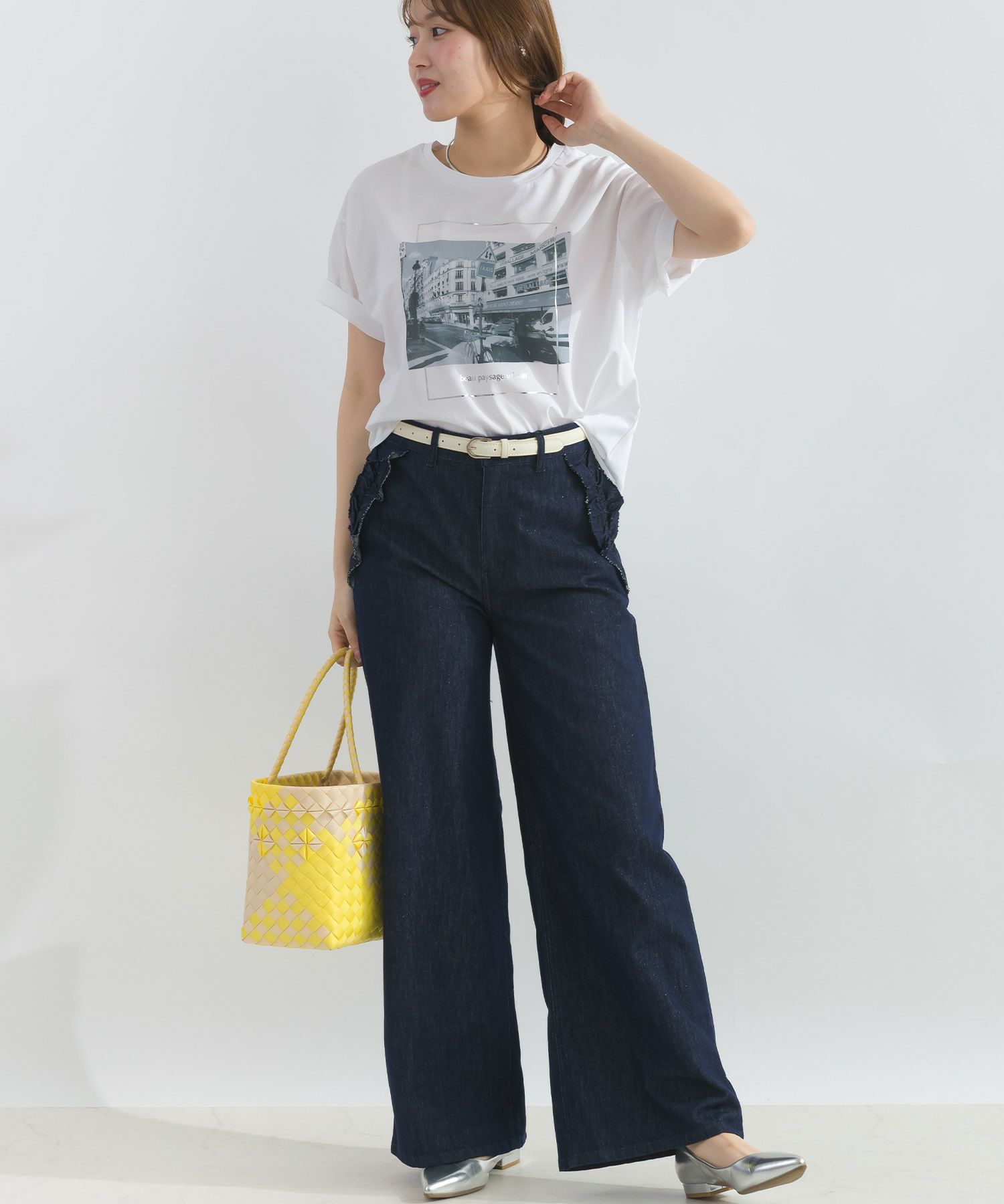 model：H165　着用サイズ：M　オフホワイト