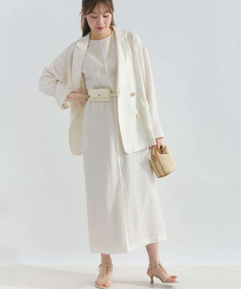 model：H165　着用サイズ：M　アイボリー（セットアップで）