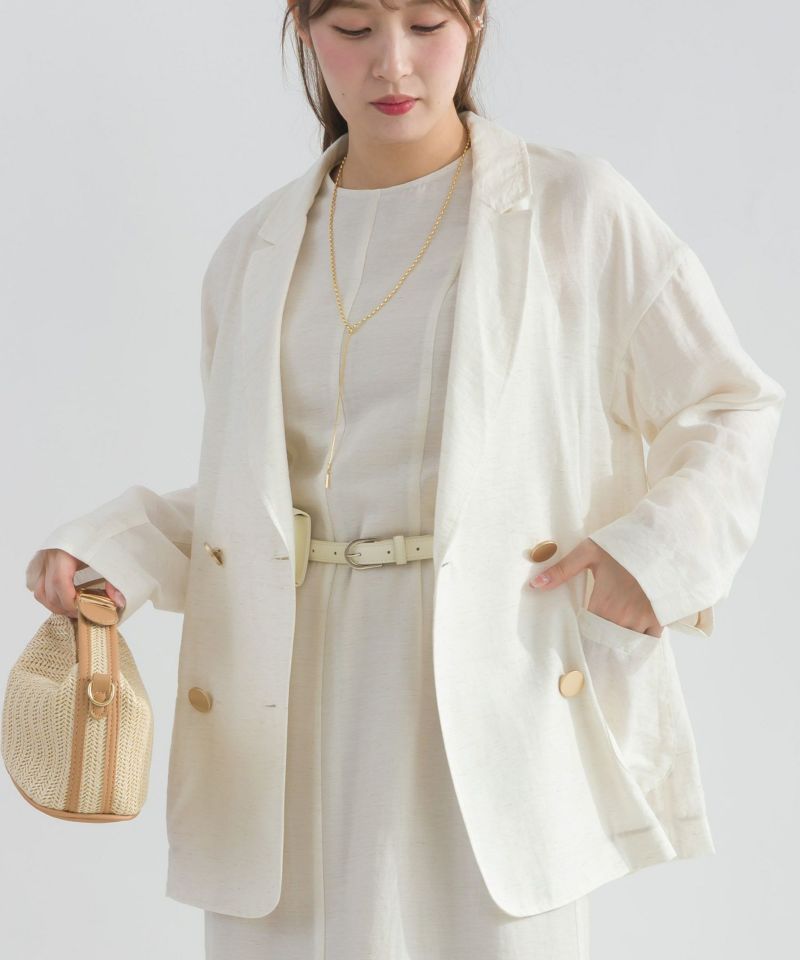 model：H165　着用サイズ：M　アイボリー（セットアップで）