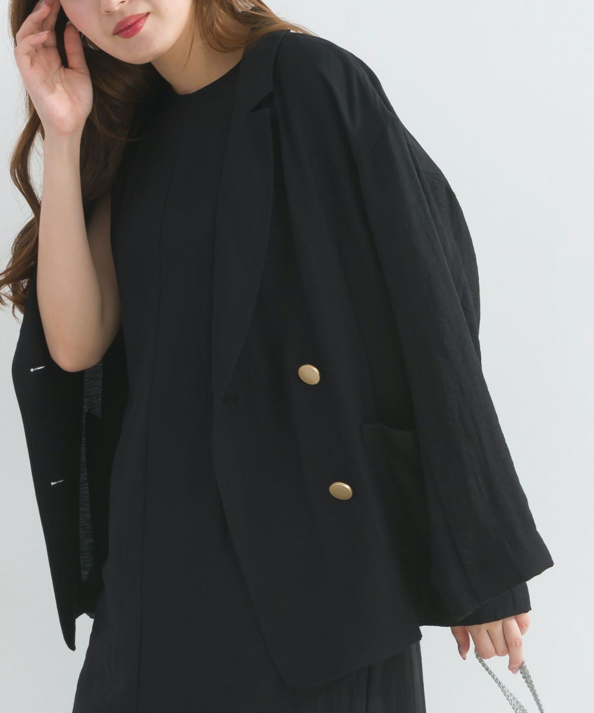 model：H165　着用サイズ：M　ブラック（セットアップで）