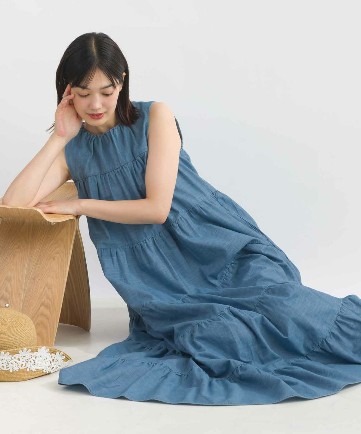 model：H162　着用サイズ：M　ライトブルー