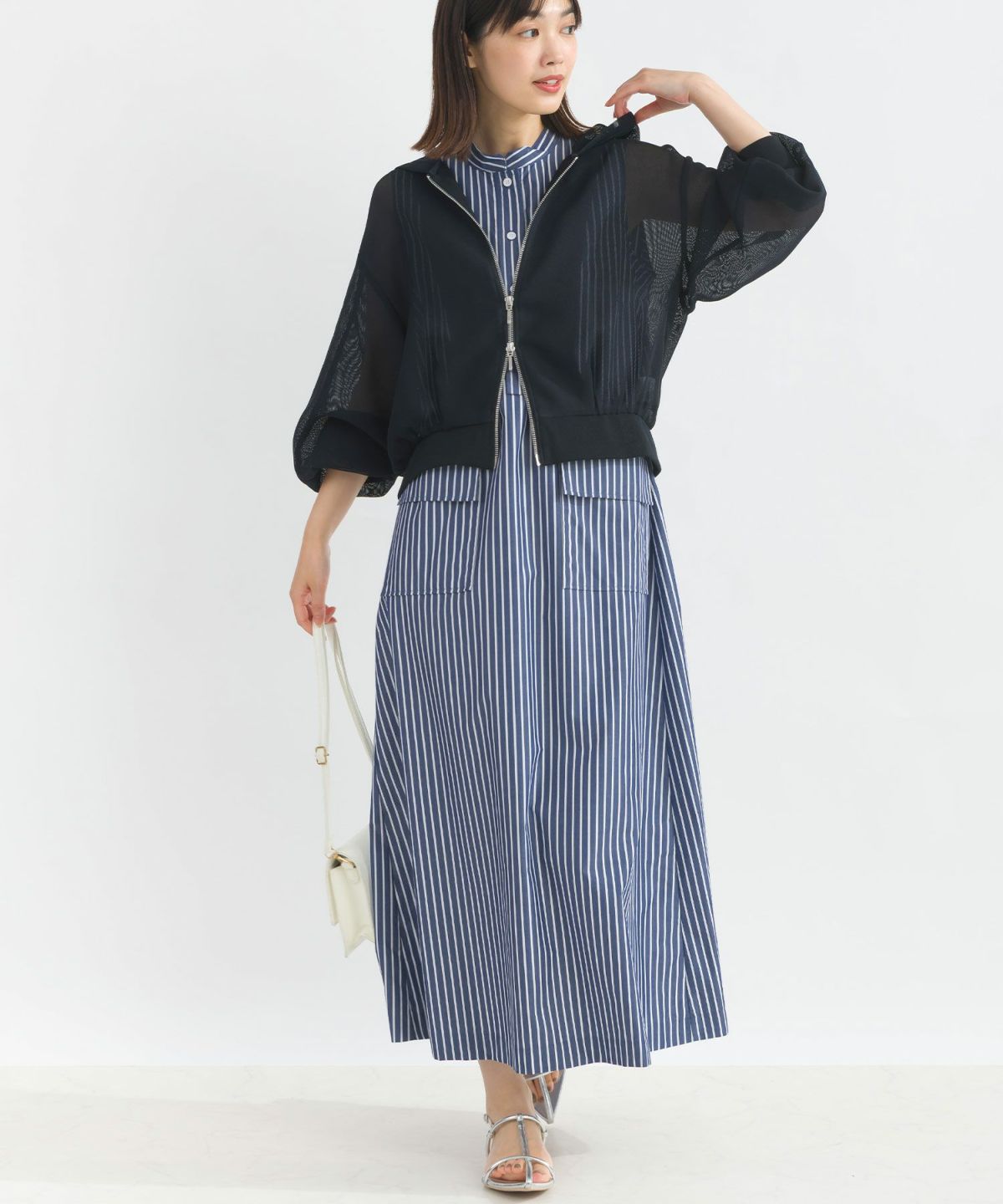 model：H162　着用サイズ：M　ネイビー