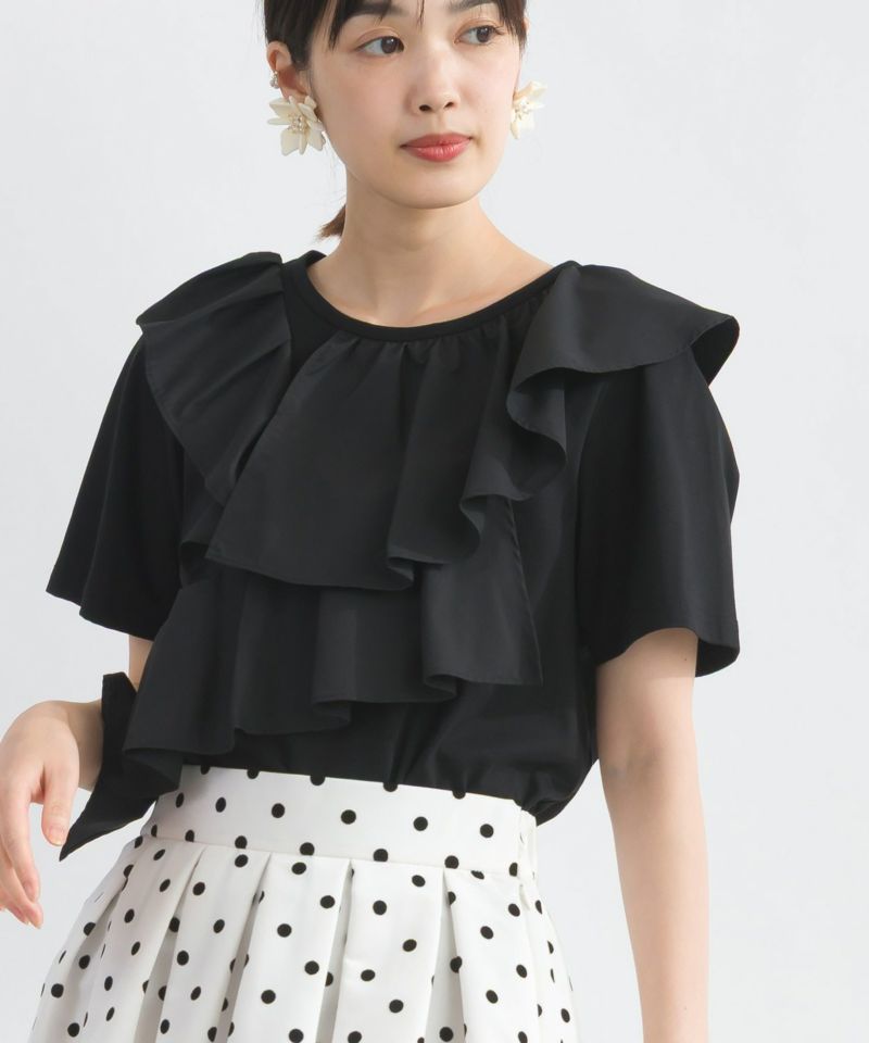 bulle de savon フリルカラープルオーバー AMBIDEX Store △〇 60/2 シルケット天竺 フリルカラー プル