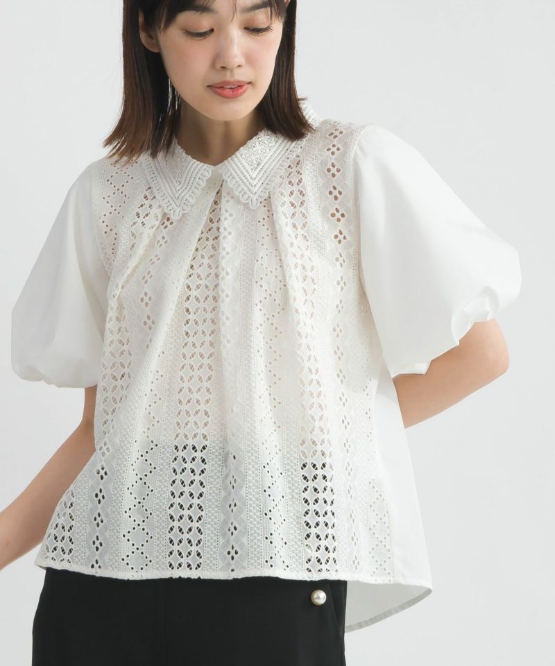 model：H162　着用サイズ：M　オフホワイト