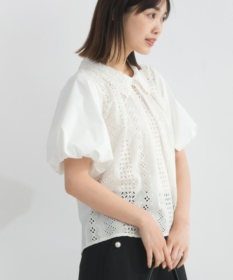 model：H162　着用サイズ：M　オフホワイト